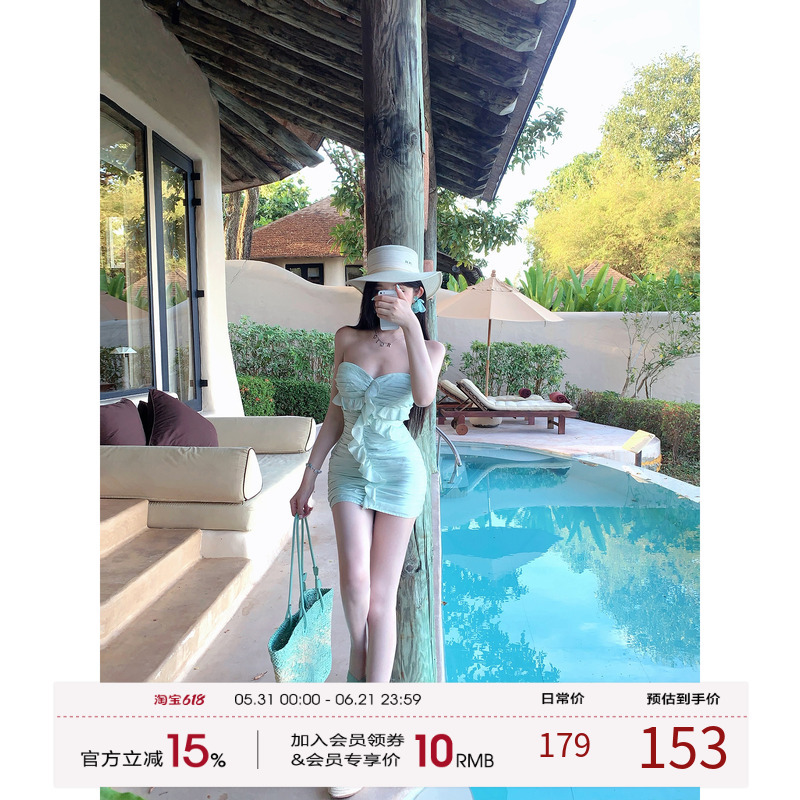 Swaner 【Spring Tree Pear Blossom】 Fashionable and Versatile Summer ins Style Dress E25Q10574 Swaner 【Spring Tree Pear Blossom】 Fashionable and Versatile Summer ins Style Dress E25Q10574