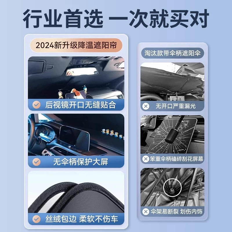 Подходящая для BYD Seagull Dolphin Song, Yuan, Tang, Han и Qin плюс dm-i автомобильная солнцезащитная и звукоизоляционная передняя зонтиковая крыша