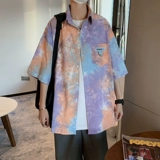 Шелковая летняя тонкая рубашка, мужская куртка, оверсайз