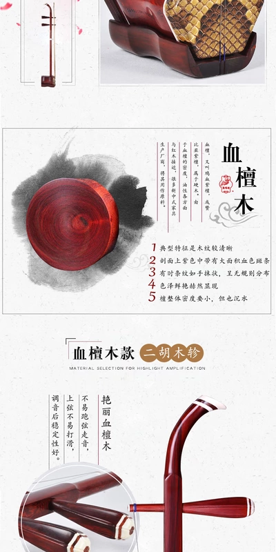 Erhu 11A 12A Python da gỗ đàn hương gỗ đàn hương erhu erhu biểu diễn Nhà máy nhạc cụ quốc gia Thượng Hải - Nhạc cụ dân tộc