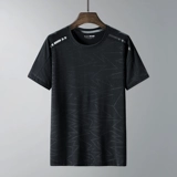 Мужская летняя шелковая футболка, для среднего возраста, оверсайз, круглый воротник, короткий рукав