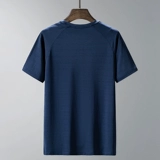 Мужская летняя шелковая футболка, для среднего возраста, оверсайз, круглый воротник, короткий рукав