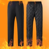 Зимние штаны, утепленные удерживающие тепло джинсы с начесом, для среднего возраста, оверсайз