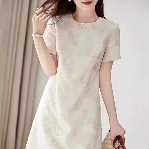 French Rouje Moaks Mulberry Silk High-End Design Jacquard Skirt for Women, Age-Reducing, Slimming, Unique and Elegant