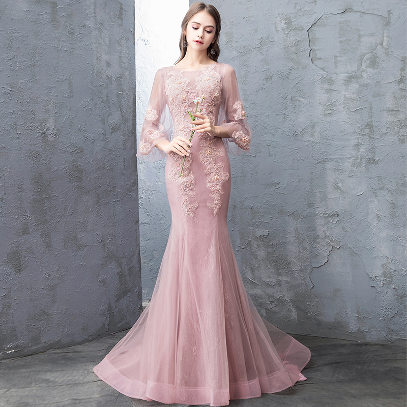 Robe de soirée manchon de lanterne - Ref 3210334 Image 3