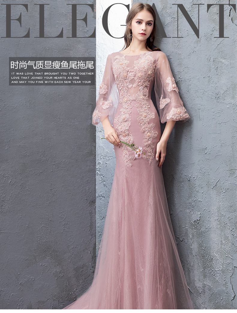 Robe de soirée manchon de lanterne - Ref 3210334 Image 7