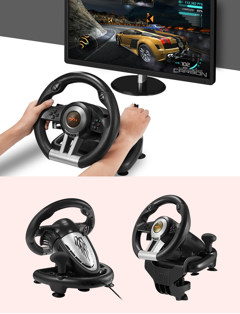 Trò chơi đua vô lăng mô phỏng tay lái mô phỏng tay lái rung đôi bốn trong một PC / PS3 / PS4 / XBoxOne - Chỉ đạo trong trò chơi bánh xe volang logitech