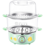 ca nấu mì siêu tốc mini Phần tử sống đôi nồi inox trứng đa chức năng hấp trứng mini máy luộc trứng tự động tắt máy ăn sáng - Nồi trứng ca nấu mì 2 tầng
