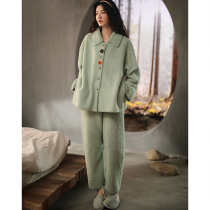 Coral Suede Pajamas Woman Autumn Winter Thickened Garnter Warm Goat Suede Suit Fashion Winter Flannel Suede Woman