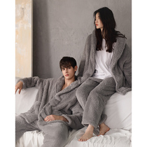 Lovers pyjamas women fall winter style coral suede outside wearing winter thickened garnter mens flannel suede suit