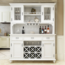 American Countryside Solid Wood Dining Side Cabinet White Eu Style Brief Yognayo Closed Cabinet Living-room Retro Tea Water Cabinet Storage Wine Cabinet