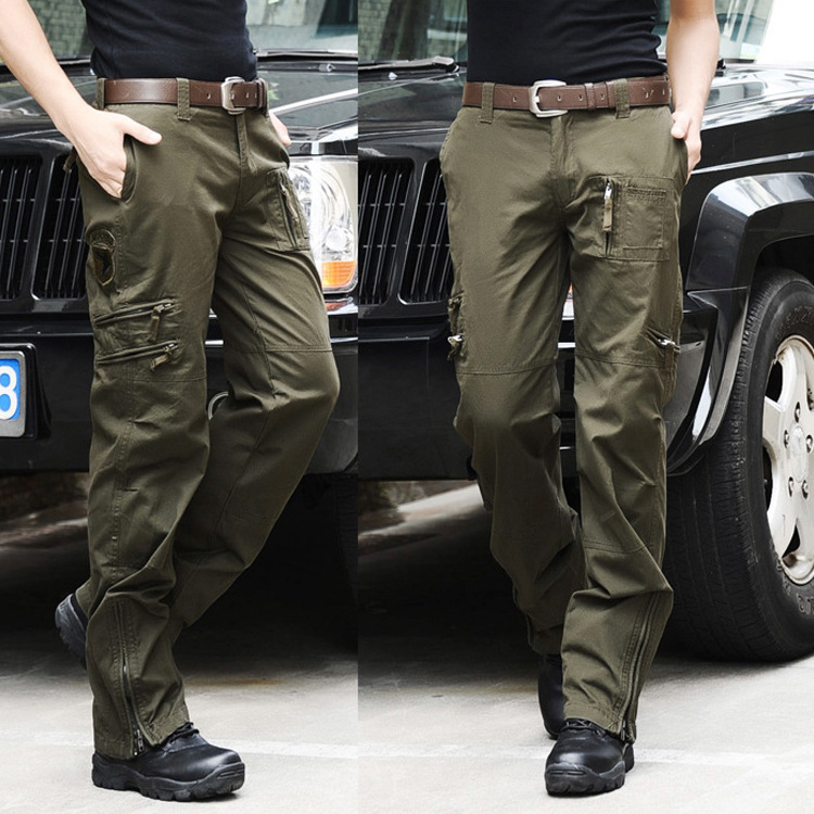 Outdoor casual pants Men's cotton tactical pants Loose multi-pocket camouflage overalls Men's large size trousers combat pants