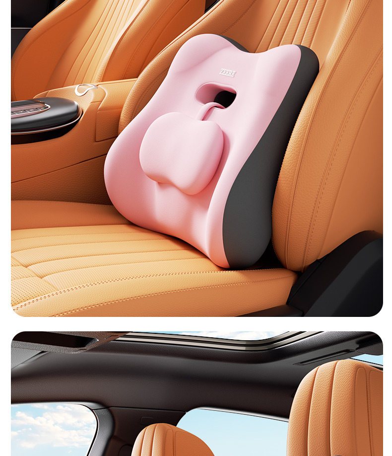 Car Lumbar Support Pillow for Long Sitting, Seat Cushion for Drivers, Car Seat Lumbar Support, Waist Pad