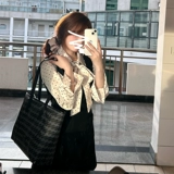 Новинка 2025 года, рубашка в французском стиле преппи, детская сумка в горошек, платье, женский осенне-зимний элитный наряд, полный комплект.