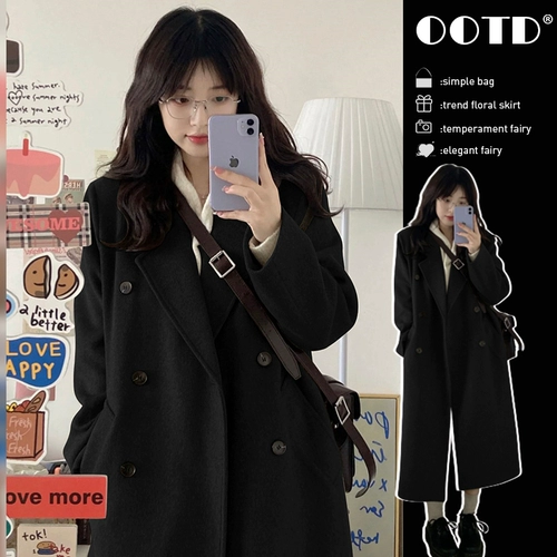 Пиджак классического кроя, шерстяное пальто, длинная демисезонная куртка, подходит для подростков, средней длины, премиум класс