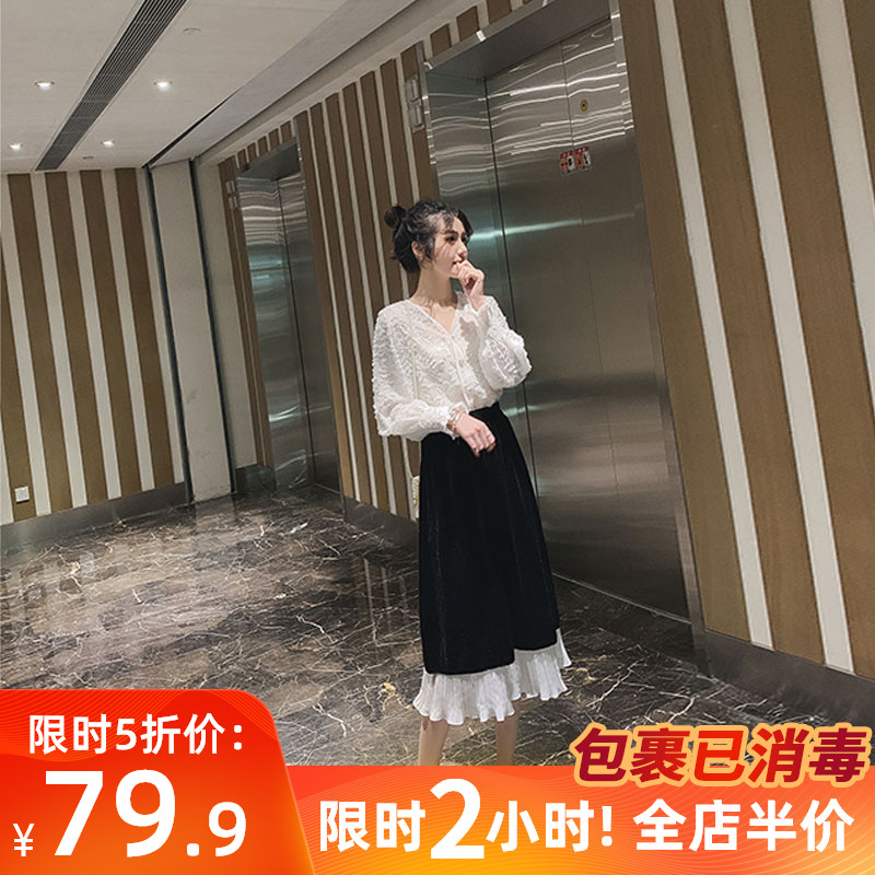 Net Red Early Autumn Women's Dress 2022 New Tide Suit Fashion Fall Foreign Dress Code Two Sets of Thin Ocean Pie