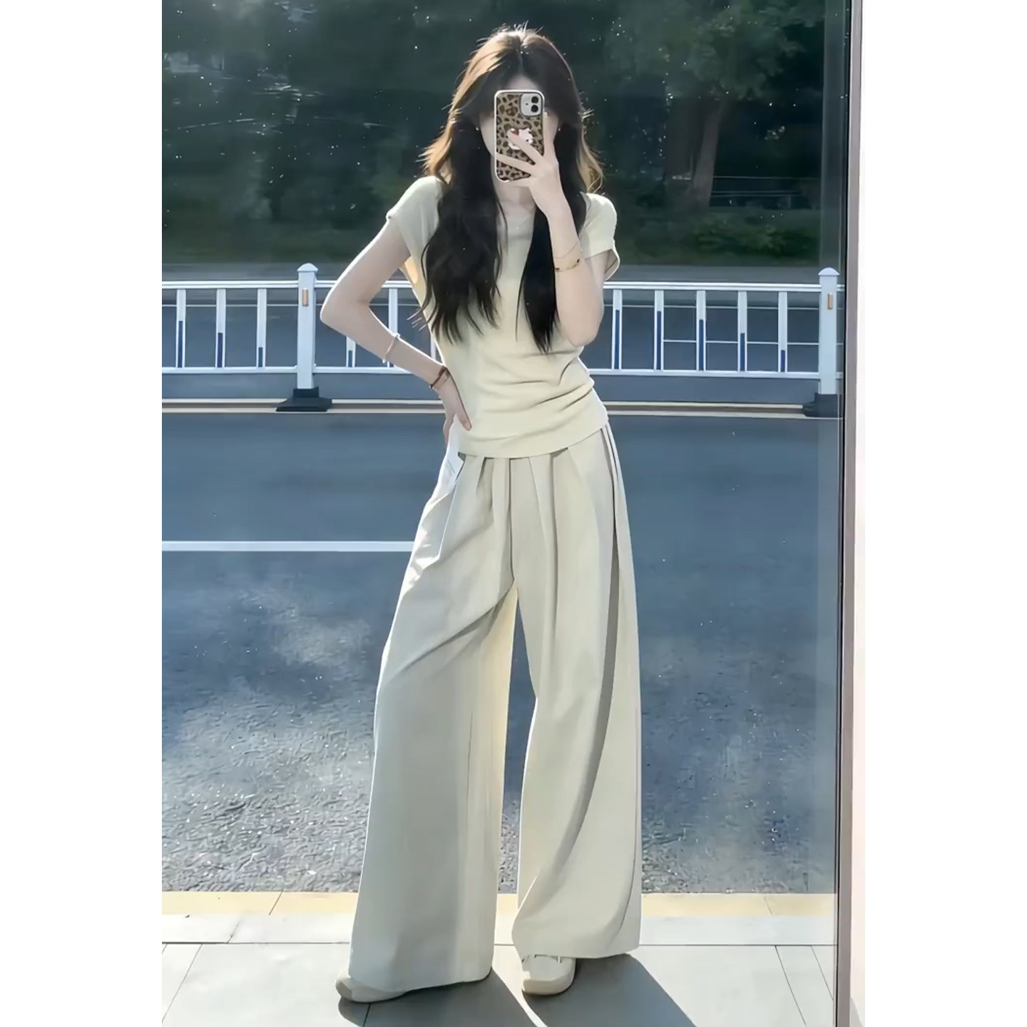 2026新款巨好看超火韩系穿搭一整套短袖t恤女夏季长裤子两件套装