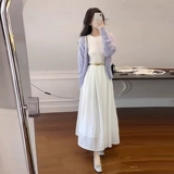 Весенняя майка, платье-комбинация, комплект, длинная юбка, подходит для подростков