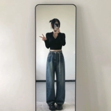 Черная футболка polo, осенний демисезонный свитер, приталенный трикотажный приятный телу лонгслив, V-образный вырез