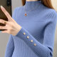 2023 autumn and winter new Korean version slim and thin half-high collar bottoming all-match pullover sweater sweater with women's clothing