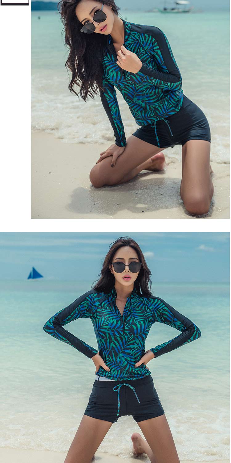 Dài tay đồ bơi nữ bảo thủ chia mỏng mỏng bụng sexy Hàn Quốc kích thước lớn kem chống nắng phẳng góc thể thao spa áo tắm đồ bơi 2 mảnh trẻ em