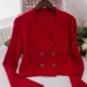 1064 # phiên bản tiếng Hàn mới của ulzzang Slim áo hai dây áo nịt ngực ngắn áo len nữ áo len cao cổ nữ hàn quốc
