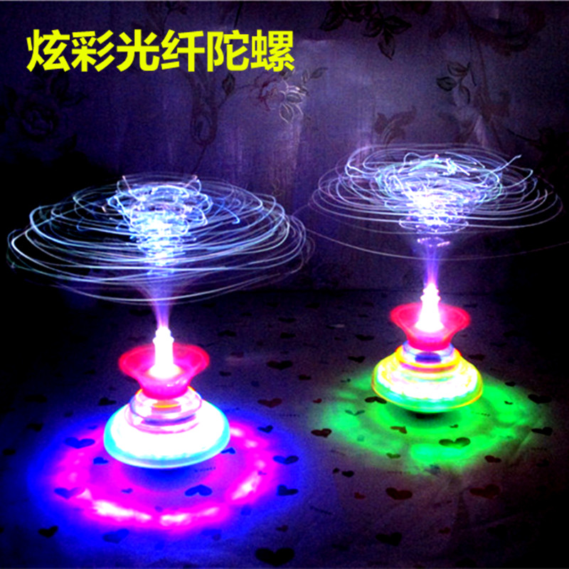 New colorful electric crown gyro music flash fiber optic gyro children's luminous children's toys magic gyro