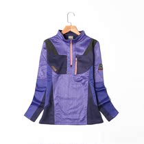 Foreign trade tail single autumn and winter womens outdoor fleece clothing mountaineering cycling hiking velvet warm stand-up collar T-shirt base shirt