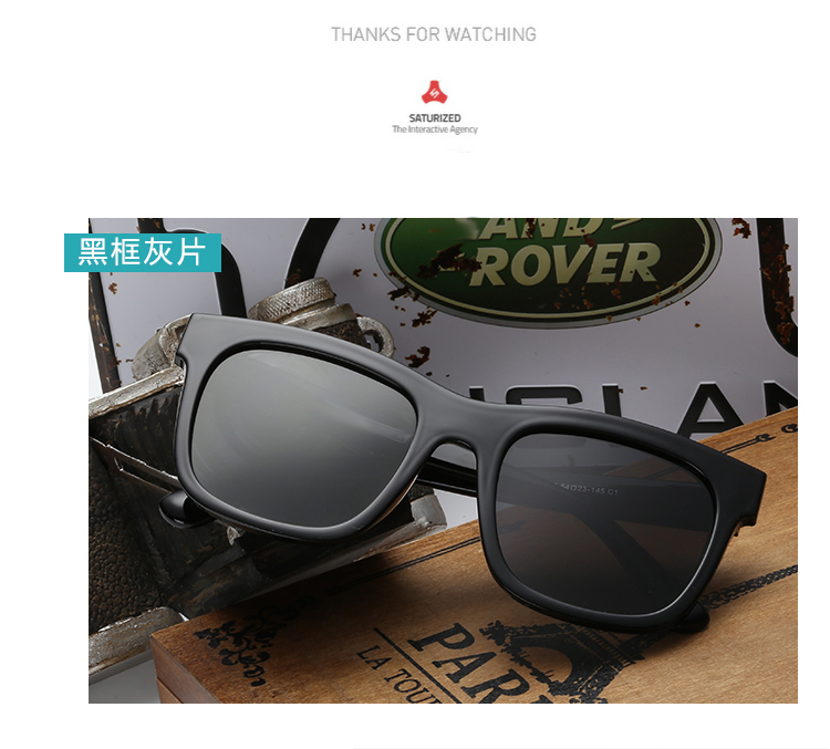 Thương hiệu kính râm Hàn Quốc V phụ nữ thủy triều Quan Hiểu Đồng với những đoạn kính râm nam phân cực màu phim vuông retro kính mát