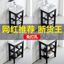 Bathroom washbasin Floor-standing small type washbasin One-piece washbasin surface small type washbasin cabinet combination