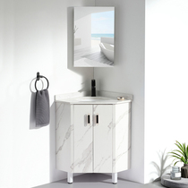 Small apartment triangle washbasin cabinet combination Home bathroom wash countertop Balcony corner mini washbasin pool