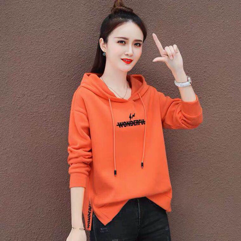 Cửa hàng quần áo Kentian [chất lượng tốt] thời trang áo len nữ có mũ trùm đầu giản dị - Thể thao lông cừu / jumper