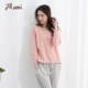 Top dưa top 呱呱 đồ ngủ nữ dài tay mùa xuân và mùa thu cổ tròn phần mỏng dịch vụ tại nhà nữ phiên bản Hàn Quốc của set đồ mùa đông có thể mặc