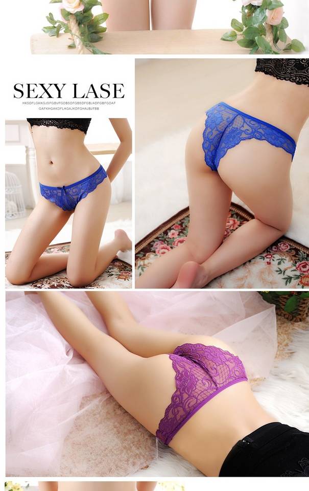 Quần lót nữ liền mạch gợi cảm quyến rũ ren thấp eo nóng châu Âu và Mỹ thongs thực sự vui vẻ t đồ lót phụ nữ quần lót ren
