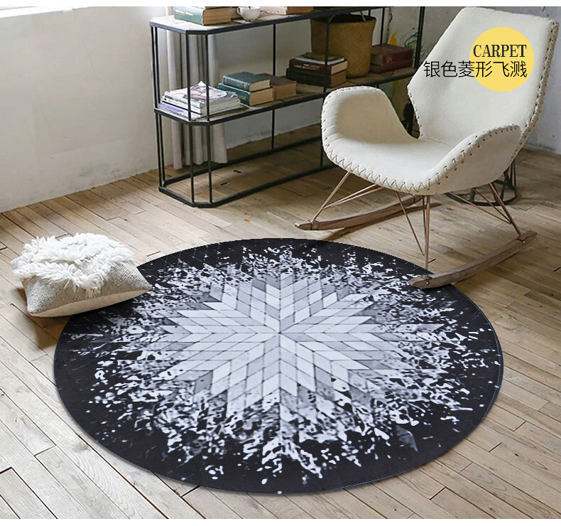 Xu hướng thêu Naisi Thảm tròn Phòng ngủ Bắc Âu Giỏ tròn Chăn Cloakroom Ảnh Trang chủ Ghế máy tính Mat thảm lông trải sàn phòng ngủ