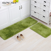 Embroidered Nathan simple solid color strip mat kitchen bathroom bedroom door mat entry door non-slip absorbent foot mat