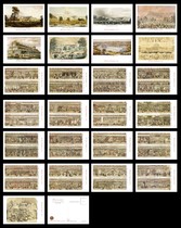 Copper engraving lithograph postcards of the first World Expo in London England 1851 D25 set 004