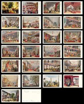2022 London England 1851 Worlds Fair Copper Engraving Lithograph Postcard A25 Set 001