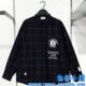 Jack Jones Collaboration Men's Black Loose Large Plaid Long-Sleeve Shirt 2243O3009