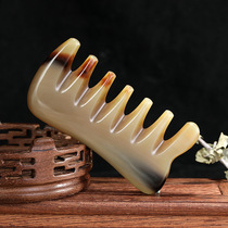 Horn comb natural yak massage comb children wide tooth removal head treatment head Meridian anti wood comb hair scalp