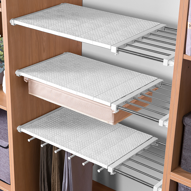 Wardrobe free of stiletto telescopic stratified separator contained layer frame Bedroom student Dormitory Home Partition Plate free of nail shelving