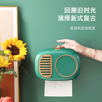 Light luxury household tissue box wall-mounted toilet waterproof multi-functional creative paper roll carton toilet free of punching