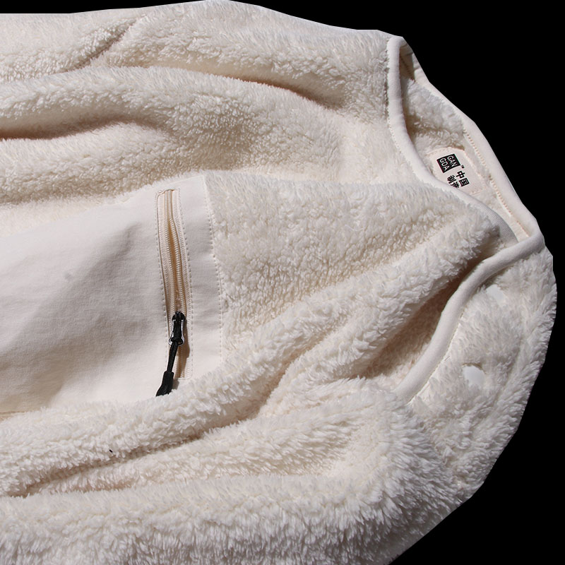 The fitting room produced cattle goods foreign trade men's cut label tail goods round neck pullover warm double-sided coral velvet sweater jacket