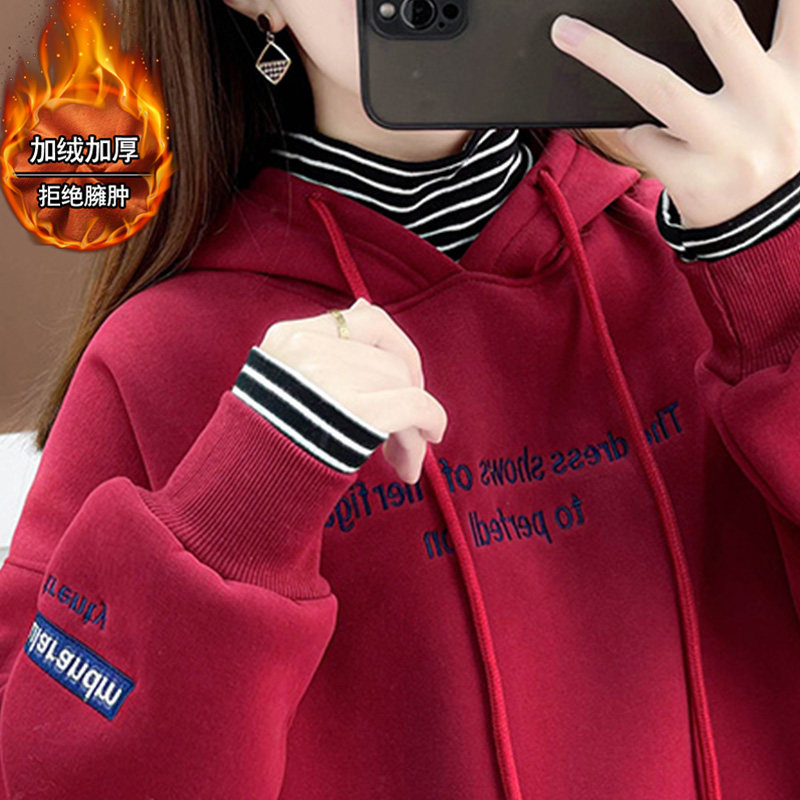 Gafu thickened integrated suede jacket lady autumn winter 2021 new ladies Lianhood jacket foreign-style warm blouse winter