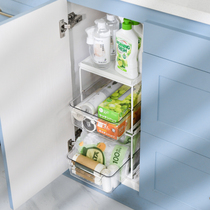 Cuisine Lower Sink Pull-out Shelve Shelve Cabinet Interior Transparent Drawer Containing Box Bathroom Cleaning Supplies Storage Hamper