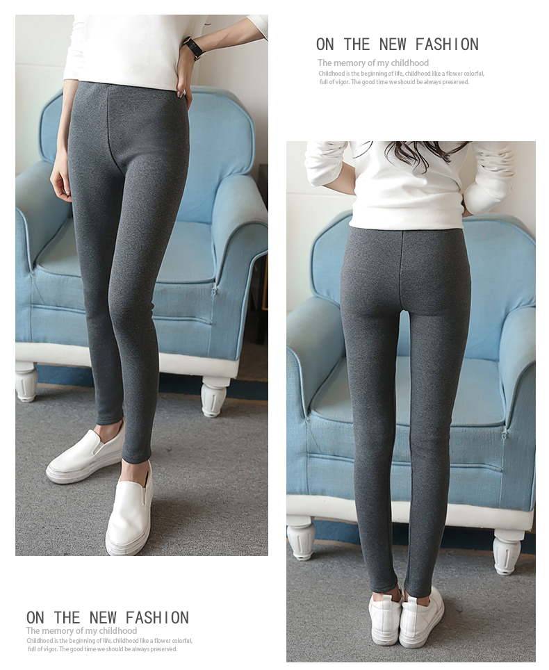 Quần legging nữ mặc mùa đông cộng nhung nhung dày mm cộng với phân XL ấm chân mỏng 9 quần cotton quần short vải nữ hàn quốc