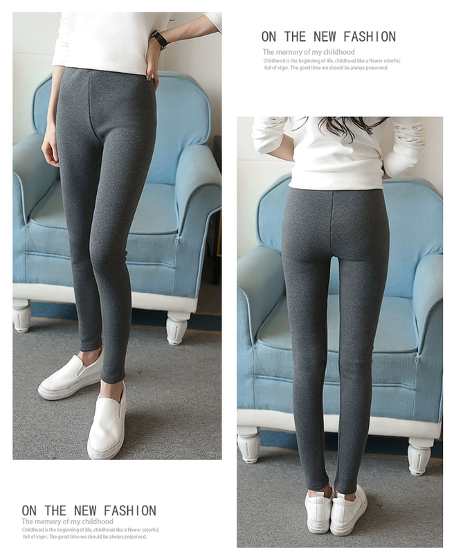 Quần legging nữ mặc mùa đông cộng nhung nhung dày mm cộng với phân XL ấm chân mỏng 9 quần cotton quần legging ngố