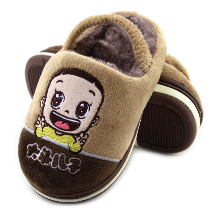 Pantoufles enfants en suède pour hiver - semelle caoutchouc - Ref 1006559 Image 13