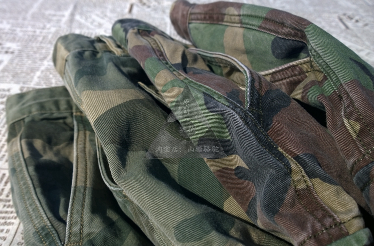 Ami nặng 咔叽 Mỹ retro dày twill ngụy trang chạy bộ chùm chân túi quần yếm áo thể thao nam
