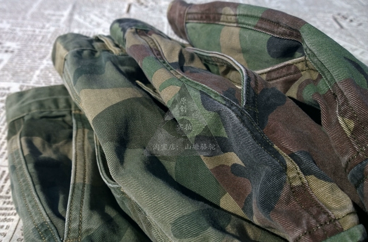 Ami nặng 咔叽 Mỹ retro dày twill ngụy trang chạy bộ chùm chân túi quần yếm quần áo thời trang